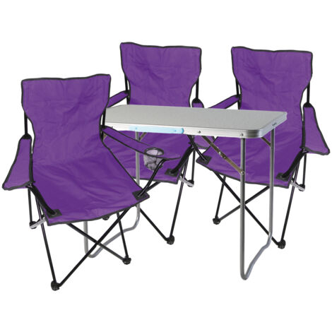 4-teiliges XL Campingmöbel Set lila-MMC330871+3xMPO2467