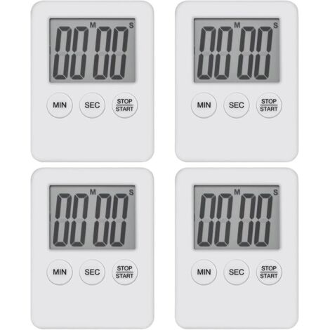 4 temporizadores digitales de cocina, mini temporizadores magnéticos LED con cuenta regresiva para cocinar, jugar, hornear y hacer ejercicio.
