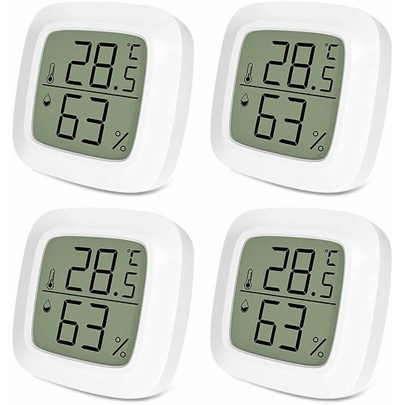4 Thermomètre Hygromètre Numérique Thermomètre D'intérieur, Portables Hygromètre,Indicateur de Température et D'humidité pour Celsius le Contrôle du