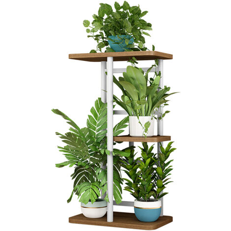 4-Tier Blumenregal Pflanzenregal, Mehrstöckig Blumenständer Pflanzenständer Blumenbank Blumentreppe Pflanzentreppe Standregal für Innen Garten Balkon Deko,36x23x56cm