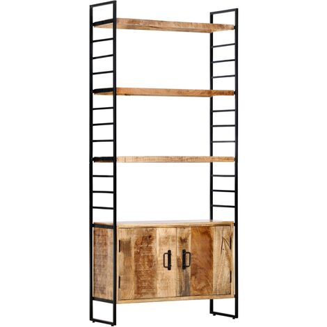 4-Tier Bookcase 80x30x180 cm Rough Mango Wood vidaXL