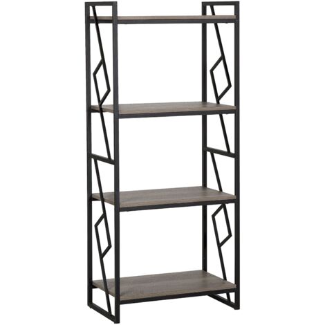 4 Tier Bookcase FORRES 143 cm Brown/ Black