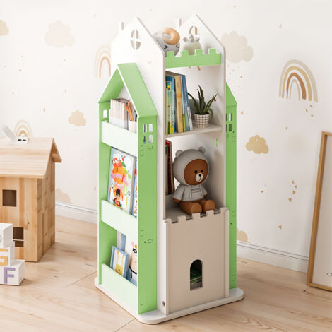4-Tier Castle Kids Rotating Bookshelf