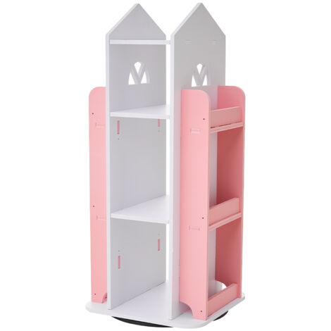 4-Tier Castle Kids Rotating Bookshelf