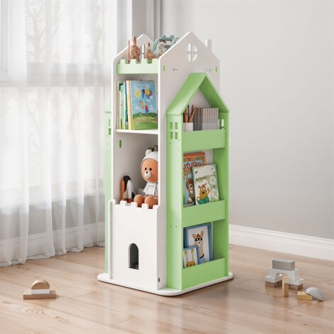 4-Tier Castle Kids Rotating Bookshelf