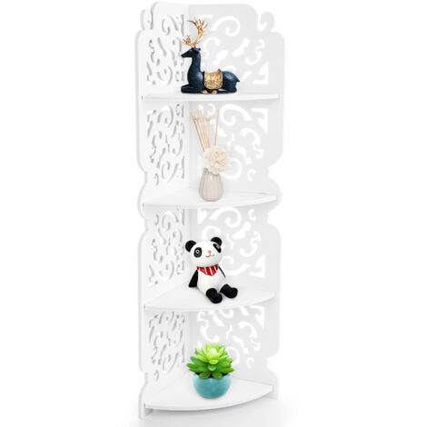 4 Tier Corner Shelf Unit 80X22X22cm Corner Shelf Book Shelf Bathroom Shelves Corner Shelves Corner Unit Corner Table Corner Unit For Living Room for Office Bathroom
