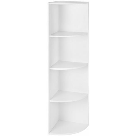 4 Tier Corner Shelf Unit Freestanding Display Storage Shelves And Wooden Bookcase For Kitchen Bedroom Living