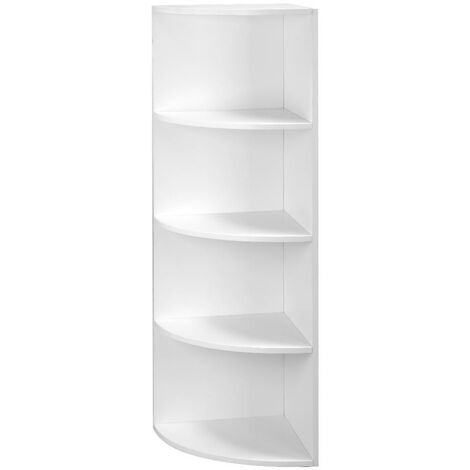 4-Tier Corner Shelf Unit Freestanding Display Storage Shelves and Wooden Bookcase for Kitchen Living Room Study Room