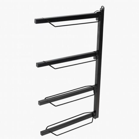 4 Tier Horse Saddle Rack Stand (Four Rung Wall Mounted Stable Equestrian Pre-Drilled Steel)