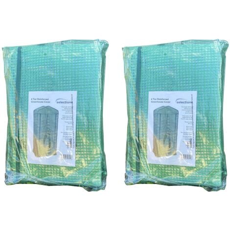 4 Tier Mini Greenhouse Re-inforced Replacement Cover (Set of 2)