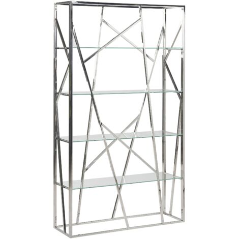 4 Tier Shelving Unit HOXIE Metal 175 cm Silver