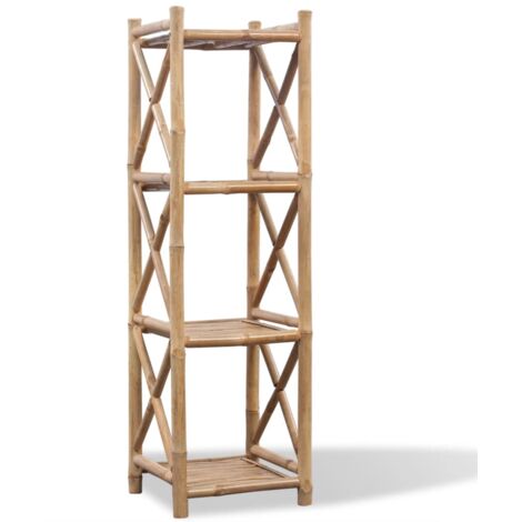 main image of "Square Bamboo Shelf Standing Shelving Furniture Storage Bookcase Display Unit Indoor Organizer Living Room Bathroom Home Multi Tiers"