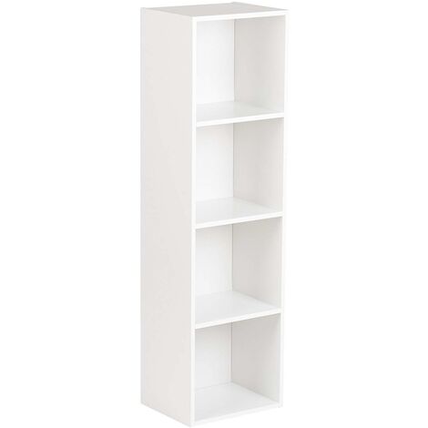 4 Tier Storage Unit / White Bookcase - white