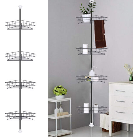 4 Tier Telescopic Shower Caddy Holder Rack for Bathroom