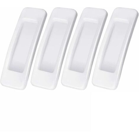 4 tiradores de puerta corredera autoadhesivos blancos, tiradores de ventana autoadhesivos sin perforar, tiradores de puerta corredera.