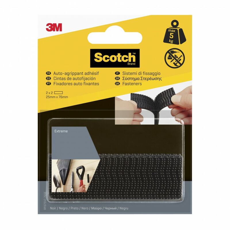 Tiras adhesivas scotch 25x76 mm negro 4 uds - rf6731-eu - 3M