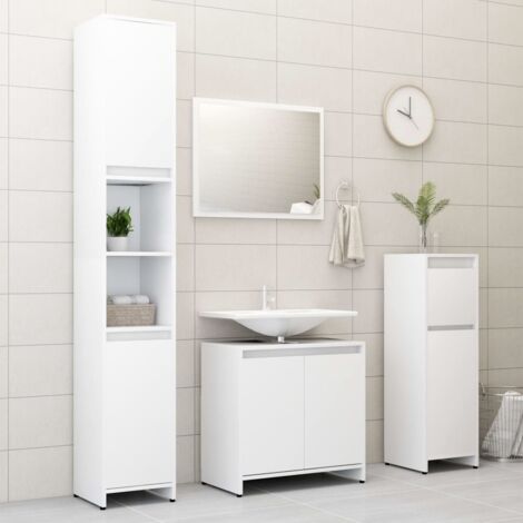 4-tlg. Badmöbel-Set Weiß Holzwerkstoff vidaXL885462
