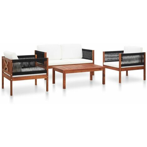 4-tlg. Garten-Lounge-Set Massivholz Akazie