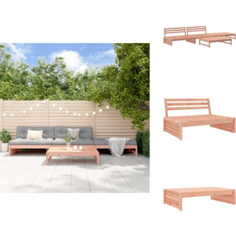 4-tlg. Garten-Lounge-Set Massivholz Douglasie - Gartensessel - Loungesessel - Gartenmöbel - Outdoor Möbel - Holzmöbel