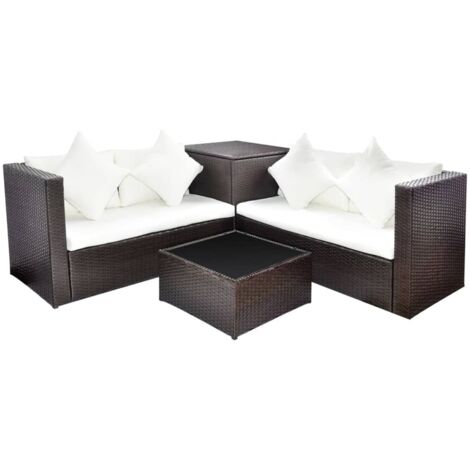 vidaXL Gartenmöbel 8-tlg.mit Auflagen Poly Rattan Sitzgruppe Sofa Viele Farben
