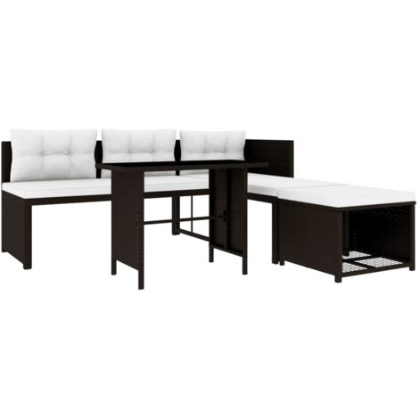 vidaXL 4-tlg. Garten-Lounge-Set Poly Rattan