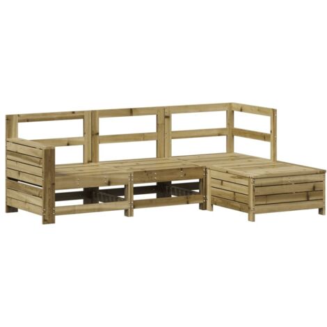 4-tlg. Garten-Sofagarnitur Kiefernholz Imprägniert vidaXL