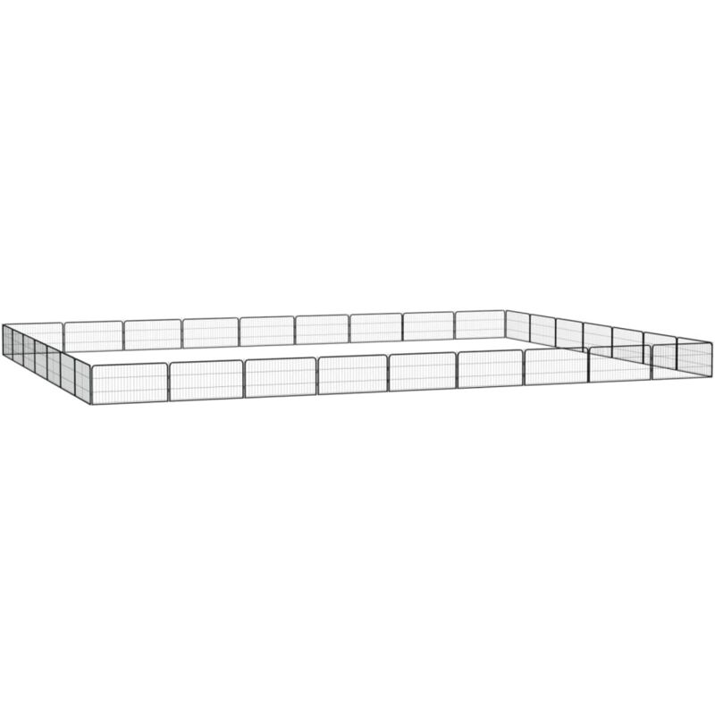 Vidaxl - 32-tlg. Hundelaufstall Schwarz 100x50cm Stahl Pulverbeschichtet