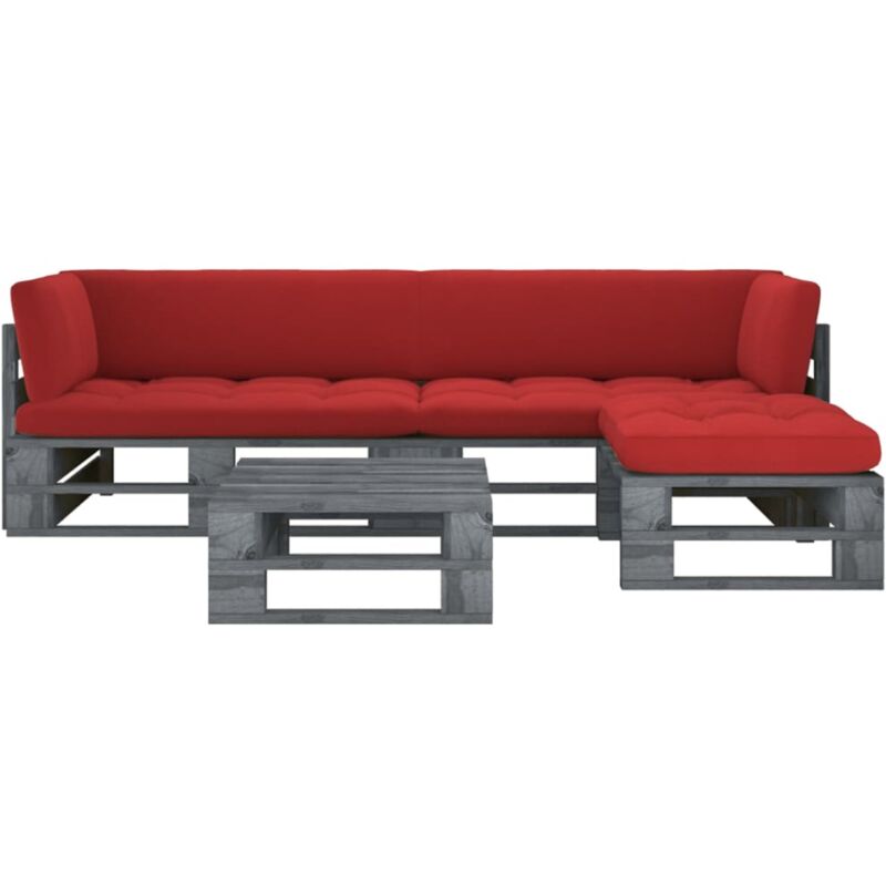 4-tlg. Paletten-lounge-set Grau Imprägniertes Kiefernholz Vidaxl