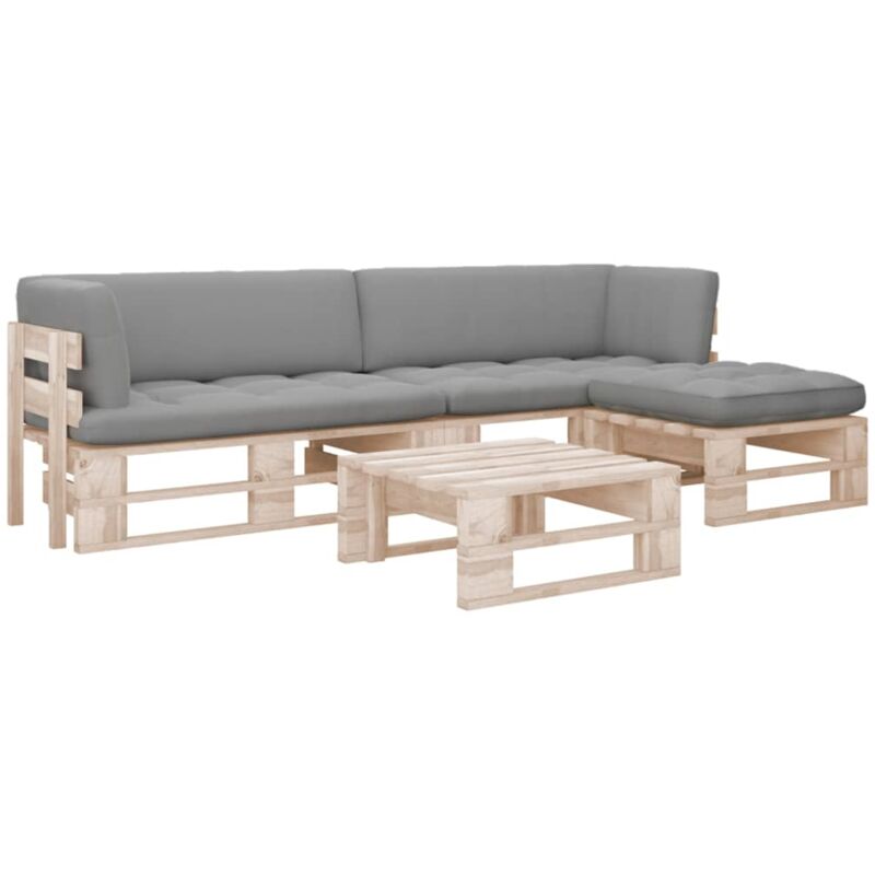 4-tlg. Paletten-lounge-set Mit Kissen Imprägniertes Kiefernholz Vidaxl
