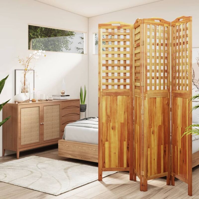 4-tlg. Paravent 162x2x180 Cm Massivholz Akazie - Vidaxl