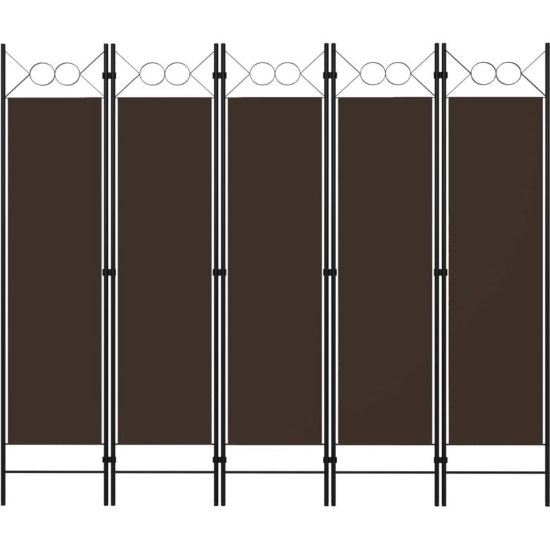 5-tlg. Raumteiler Braun 200 X 180 Cm Vidaxl