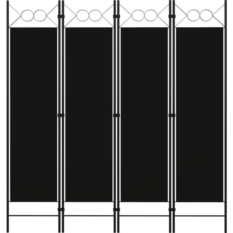 4-tlg. Raumteiler Schwarz 160 X 180 Cm Vidaxl
