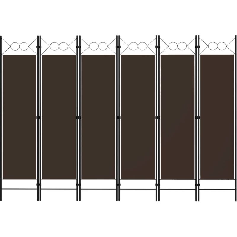 6-tlg. Raumteiler Braun 240 X 180 Cm Vidaxl