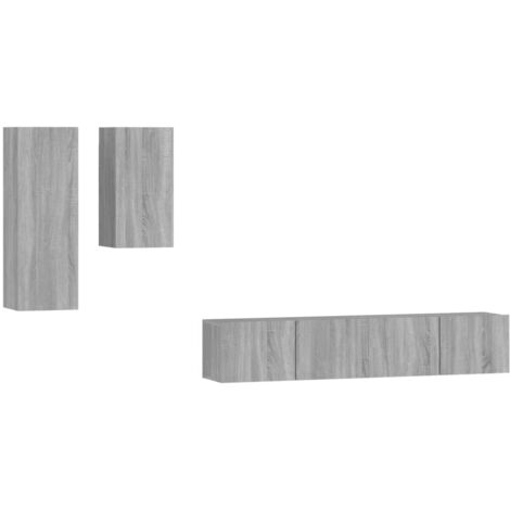 4-tlg. TV-Schrank-Set Grau Sonoma Holzwerkstoff vidaXL