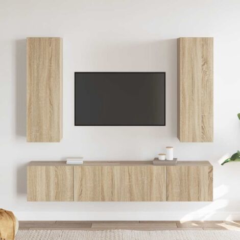 4-tlg. TV-Schrank-Set Sonoma-Eiche Holzwerkstoff vidaXL