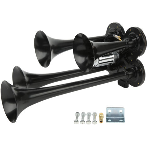 4-Trichter-Kompressorhorn 150 dB 12 V Super laut Universal für Autos, LKWs, Boote, Züge