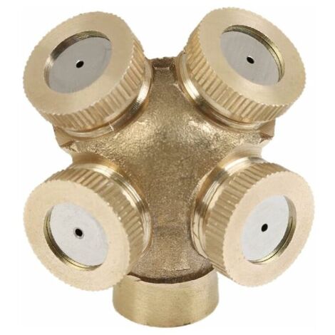 4 trous Professional Buse De Brumisation Laiton Spray Brumisateur Buses Jardin arroseurs Raccord de tuyau d'eau connecteur pour jardinage et agriculture,