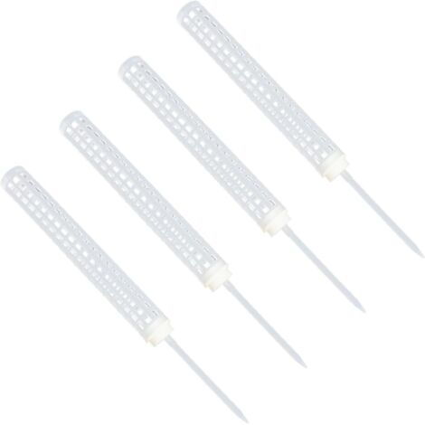 4 tuteurs blancs pour plantes grimpantes avec base en fibre de coco.