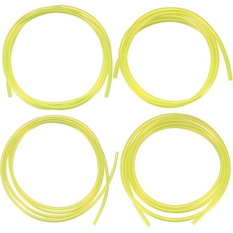4 - Tuyau Carburant - Kit Flexible - Résistant Haute Température - Pour Moteurs Thermiques Scie Souffleuse Débroussailleuse Jaune 3x6mm 3x5mm 2x3,5mm 2,5x5mm
