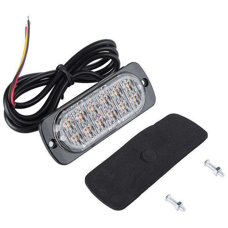 

4 Uds 12 luces estroboscopicas LED ambar baliza de peligro intermitente de emergencia barras de luz de marcador lateral senal de advertencia lampara