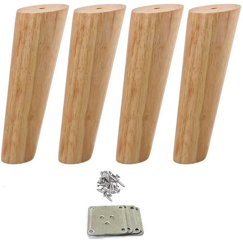 6 cm/ 10 cm/ 15 cm Patas De Muebles De Madera Maciza M8 Hilo con Placas de  Montaje y Tornillos para Sofá Cama Armario KAMIIN Patas para Muebles Madera  4 Piezas Ferretería