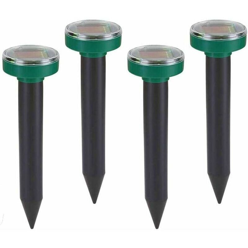 Image of Hoopzi - 4 Ultrasonic Anti Mole IP65 Solar Mole Repellent, Anti Mole, Vole Repellent, Vole Repellent, Mole Repellent for Garden Lawn Yard Green Grass