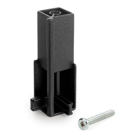 4 un Soportes angular para barra para armario Luxe, Pintado negro texturizado, Zamak, 4 un. -