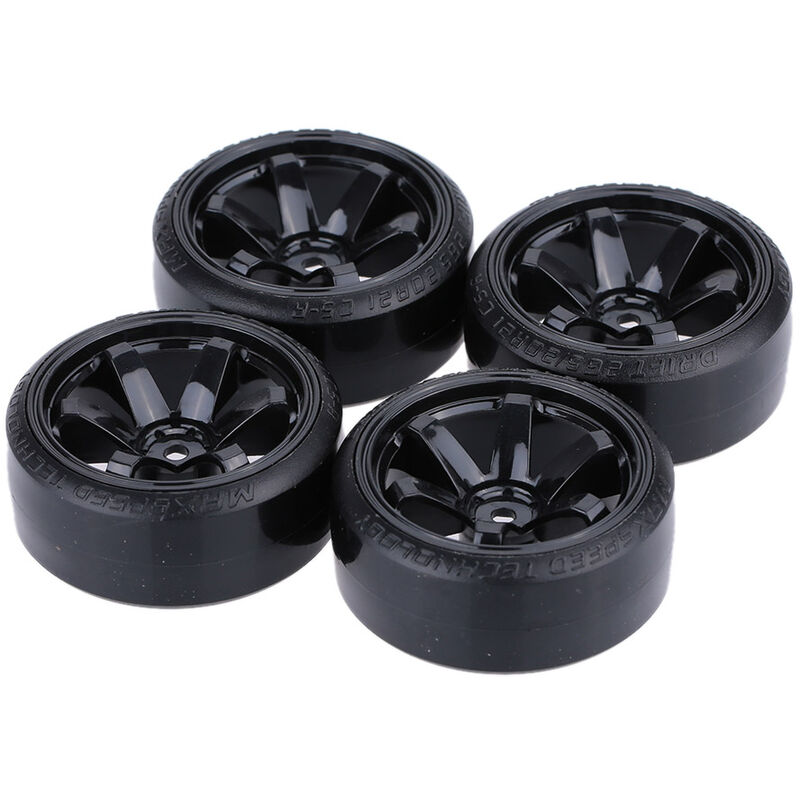 

4 Unids / set 1/10 Neumaticos de coche Drift Neumatico duro para Traxxas HSP Tamiya HPI Kyosho On-Road Drifting Car, negro