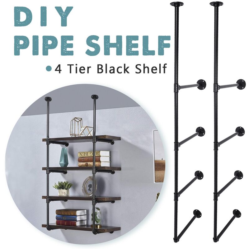 

4 Unids Sofás DIY Industrial Retro Tubo de Hierro Estante de Pared Almacenamiento Racks de Almacenamiento Estantes Estante de Almacenamiento