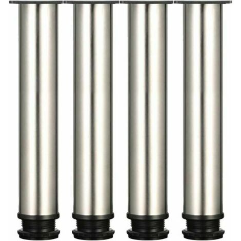 4 verstellbare Füße, 300 mm hoch, verdickte Schrankfüße, Tischfüße, Möbelfüße, gebürsteter Edelstahl, Ha