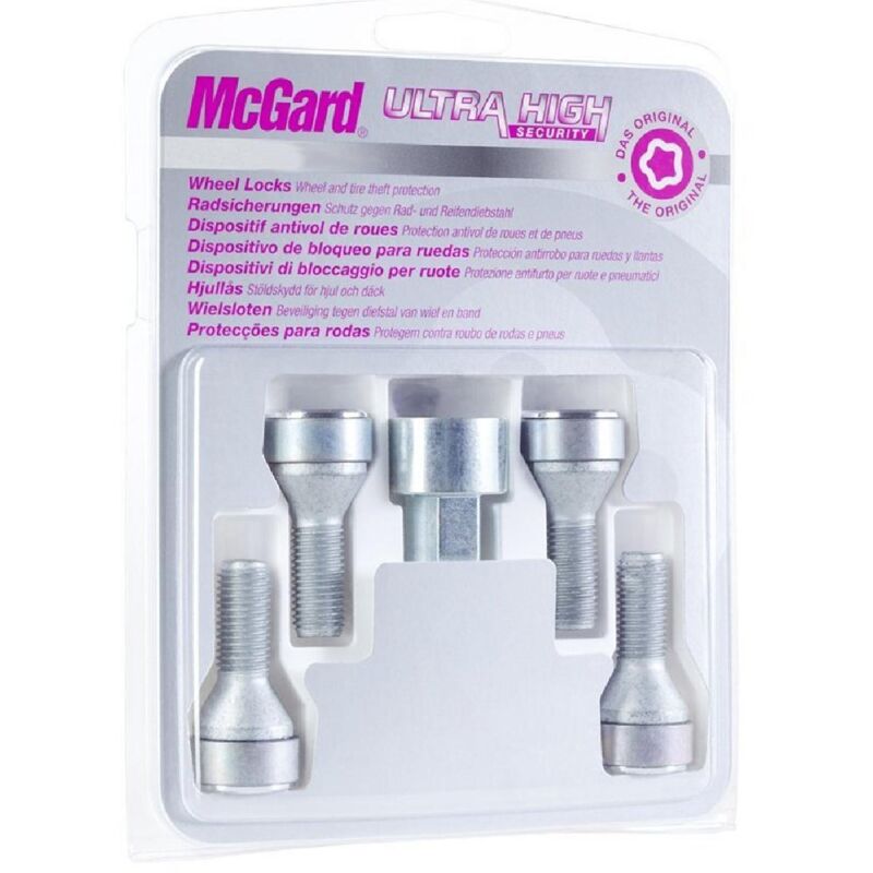 4 vis 12x150 L24 H17 Coniques - Antivol de roues - Chrome - 27204SL ultra haute securite