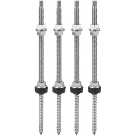 4 Vis à Double Tête en Acier Inoxydable pour Support Photovoltaïque, Anticorrosion et Installation Solaire