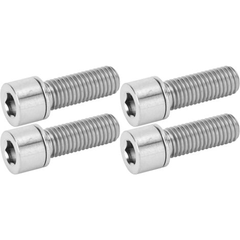 4 Vis à tête hexagonale M7x20mm en alliage de titane couleur titane pour potence de vélo, lot de 4 pièces