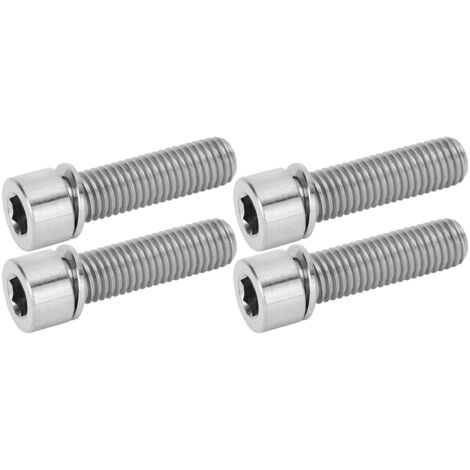 4 Vis à tête hexagonale M7x25mm en titane pour fixation de guidon vélo - Lot de 4 pièces couleur titane